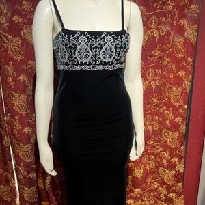 Vintage Velvet Maxi Dress With Glitter
